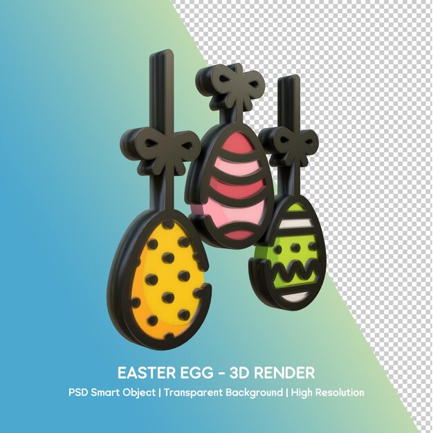 Ostereier 3D-Render-Dekoration