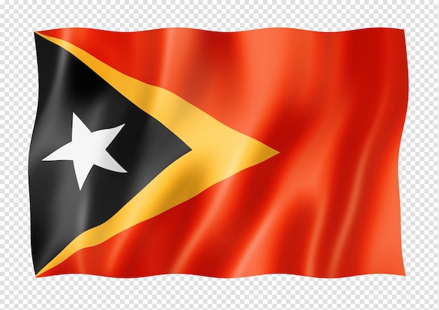 Osttimor-Flagge isoliert auf weiß