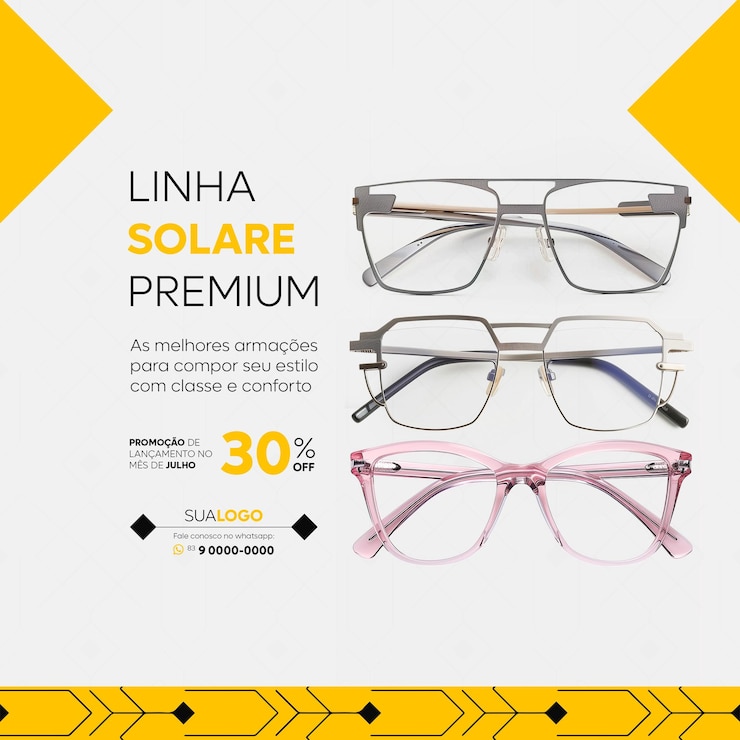 PSD otica oculos gafas de sol publicación en las redes sociales