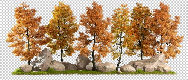 Otoño árboles paisaje bosque 3d renderizado fondos