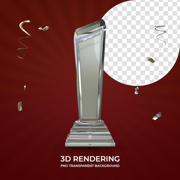 Otorgando trofeo 3d renderizado aislado fondo transparente