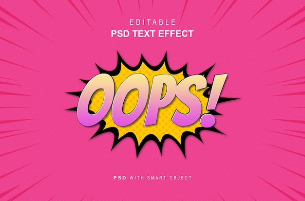 PSD oups effet de texte comique