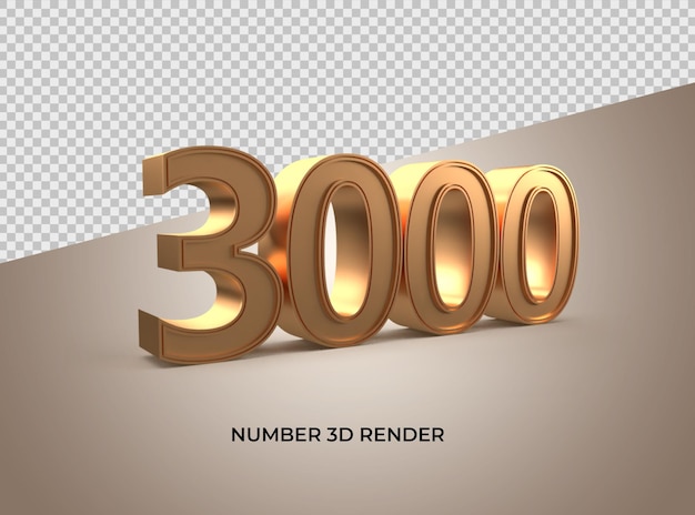 PSD ouro 3d número 3000