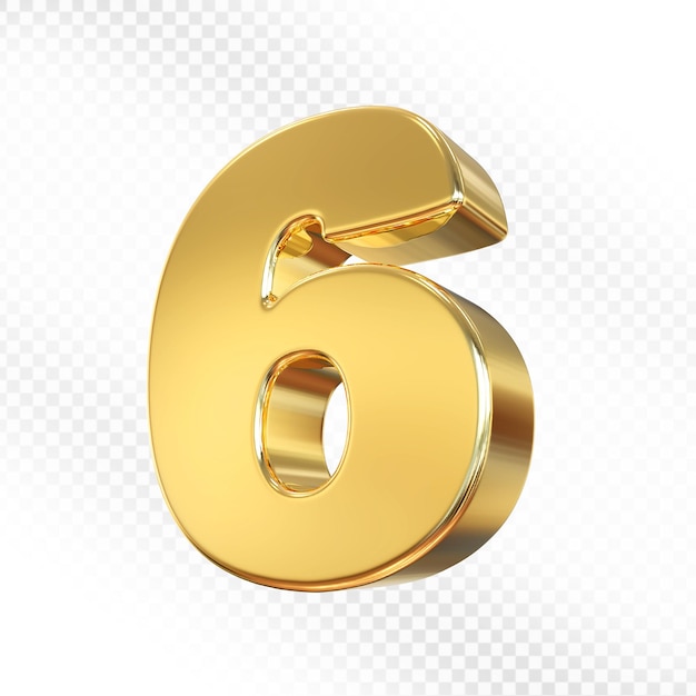 Ouro 3D Número 6