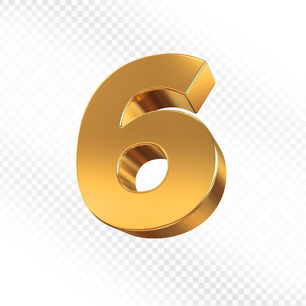 Ouro 3D Número 6