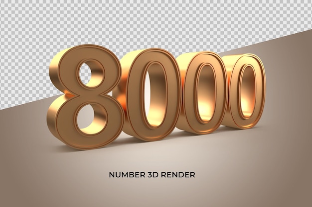 Ouro 3d número 8000