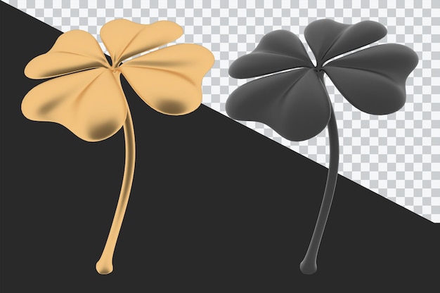 Ouro 3D realista e preto Lucky Clever