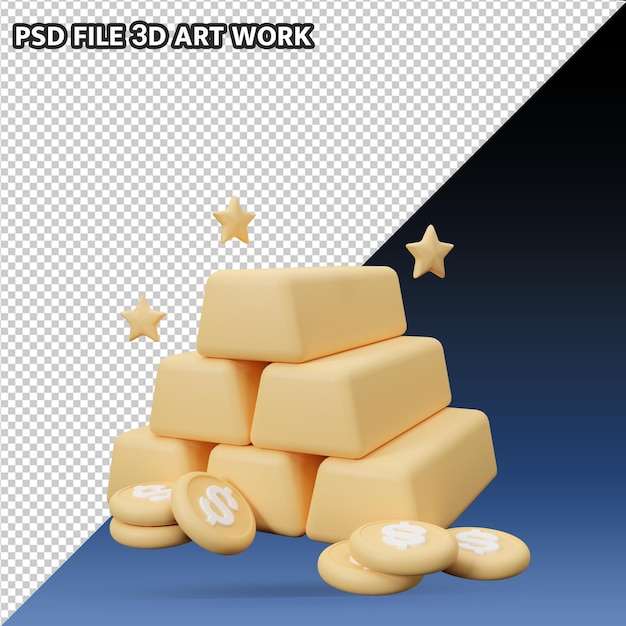 PSD ouro 3d