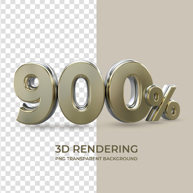 Ouro 900 por cento renderização 3d isolada de fundo transparente