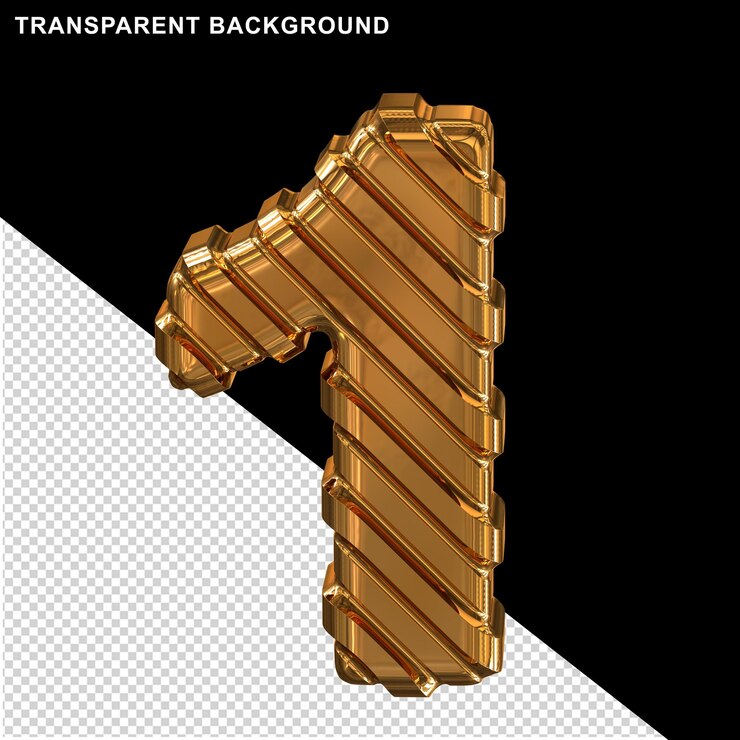 PSD ouro com tiras diagonais finas número 1