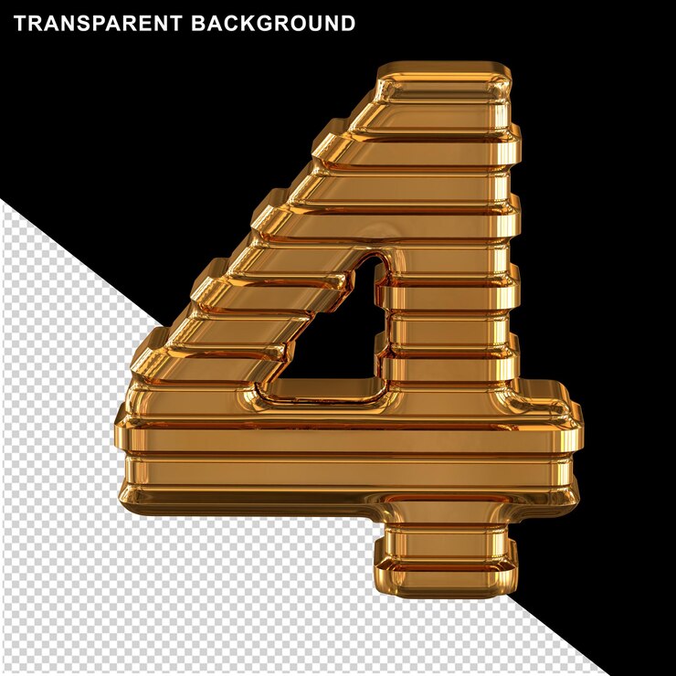 PSD ouro com tiras horizontais finas número 4