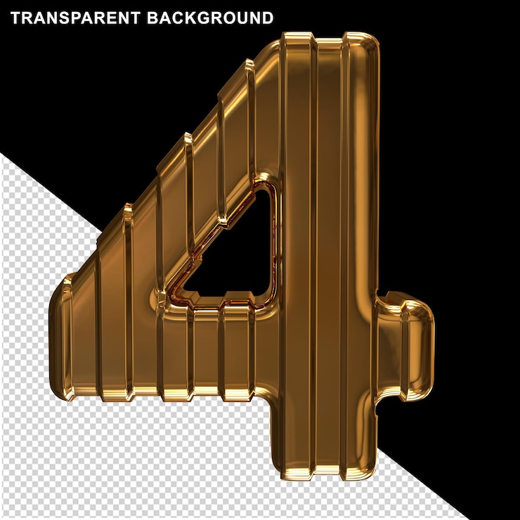 PSD ouro com tiras verticais finas número 4