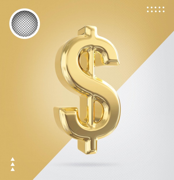 Ouro do dólar do símbolo