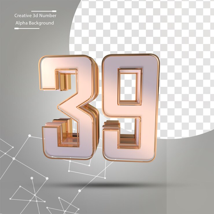 PSD ouro limpo 3d número 39
