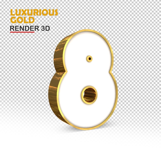Ouro luxuoso do número 3D