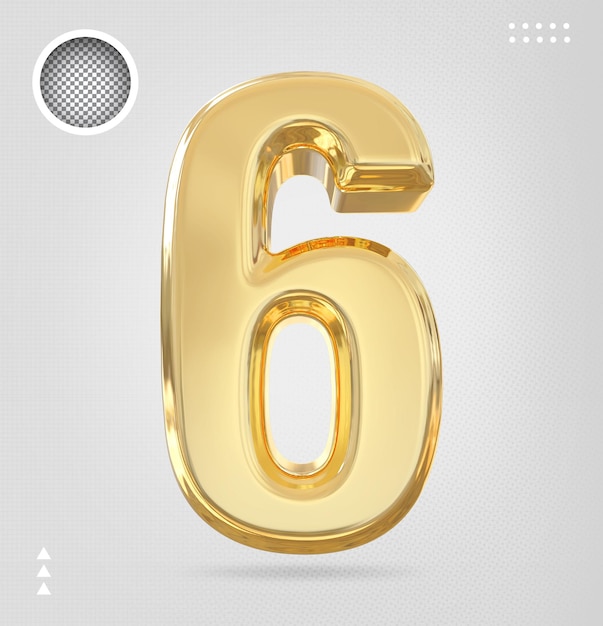 Ouro Número 6 3D
