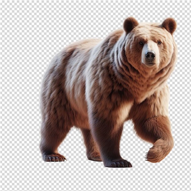 PSD un ours brun est debout sur un fond transparent