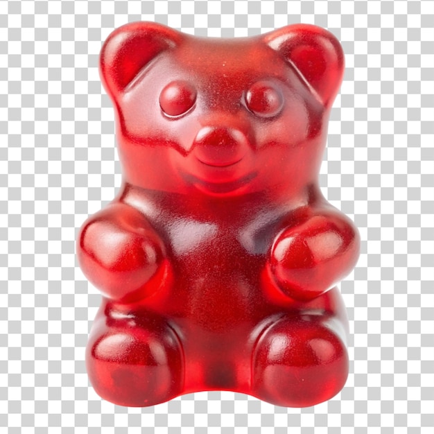 PSD un ours gomme de gelée sucré isolé sur un fond transparent