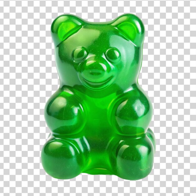 PSD un ours gomme de gelée sucré isolé sur un fond transparent