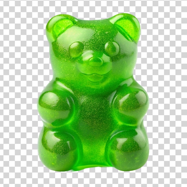 PSD un ours gomme de gelée sucré isolé sur un fond transparent