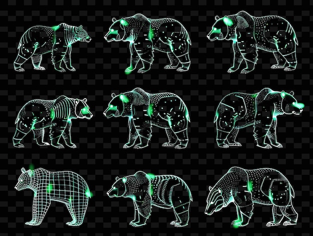 Un Ours Avec Une Lumière Verte Brillante Et Un Fond Noir