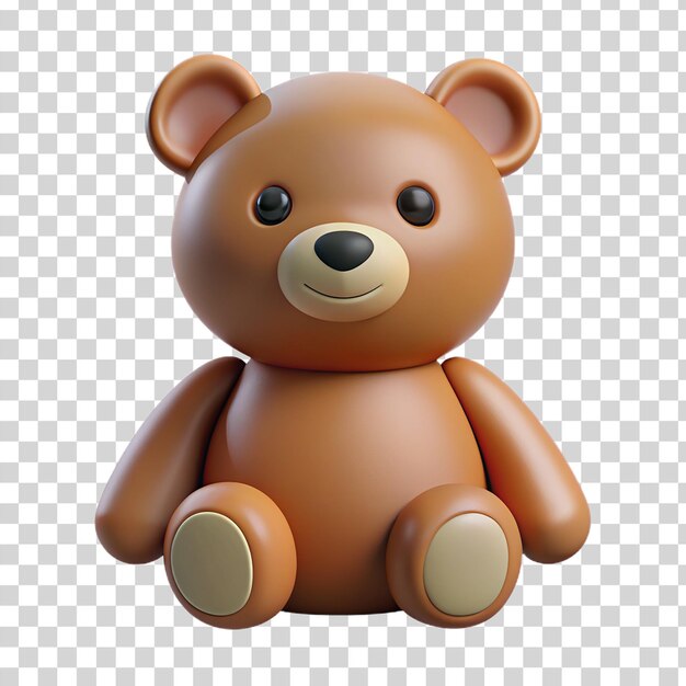 PSD un ours en peluche 3d isolé sur un fond transparent