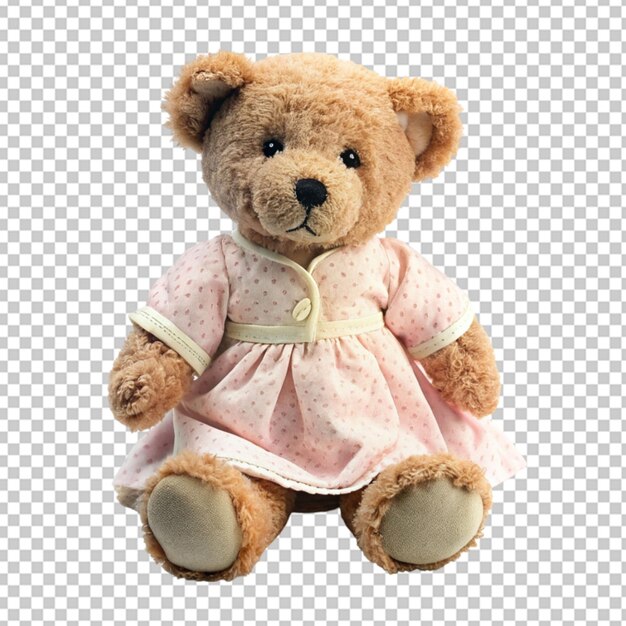 PSD un ours en peluche avec une étiquette qui dit