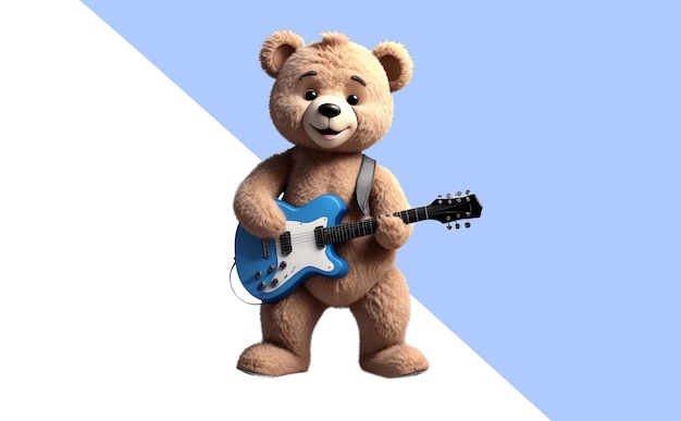 PSD ours en peluche jouant de la guitare