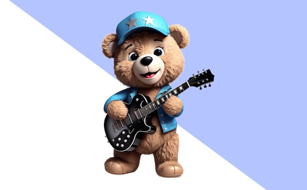 PSD ours en peluche jouant de la guitare