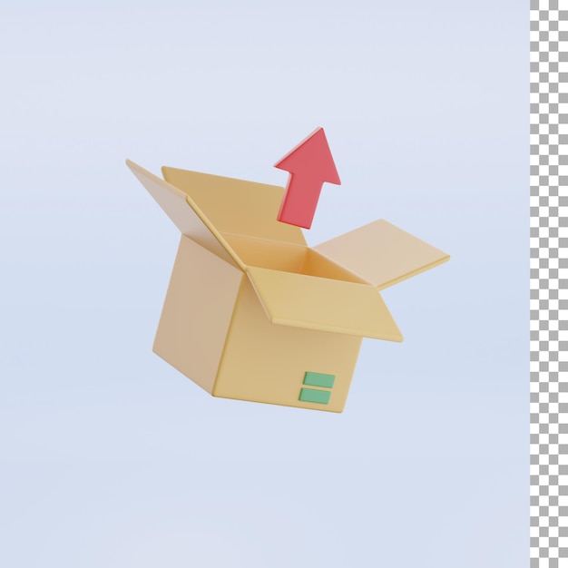 Out Arrow Und Box 3D-Render