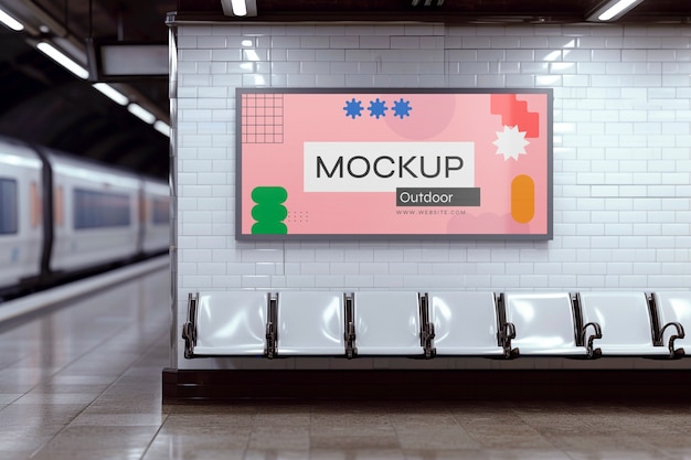 PSD outdoor advertising screen mockup