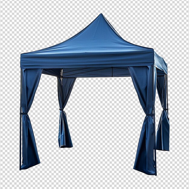 PSD outdoor pop up gazebo tenda de festa azul isolado em fundo transparente