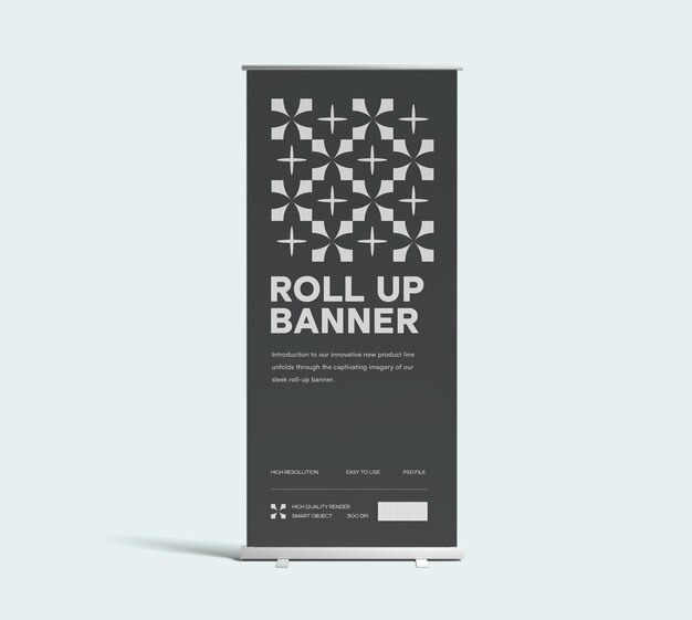 Outdoor RollUp Banner Mockup for Street Advertising