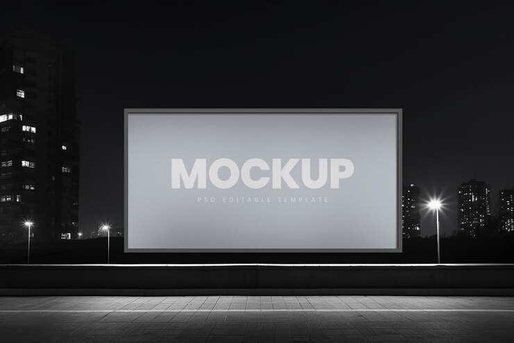 PSD outdoor signboard mockup template
