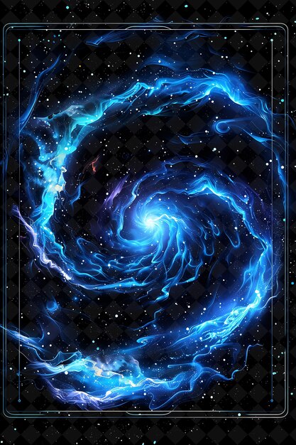 PSD outer space arcane frame mit wirbelnden galaxien und sternen de neon color frame y2k art collection