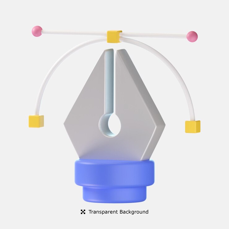 PSD outil de courbure illustration de rendu 3d