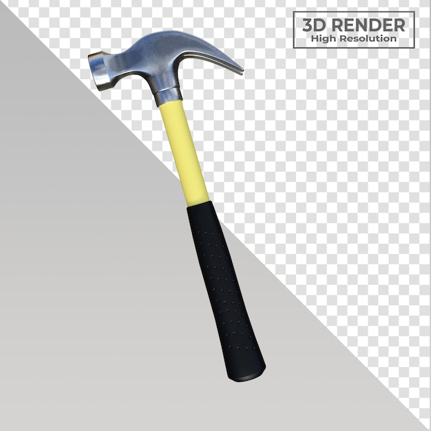 Outil de marteau isolé rendu 3D