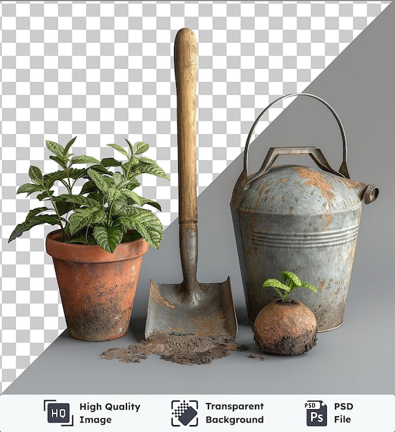 PSD des outils de jardinage photographiques réalistes