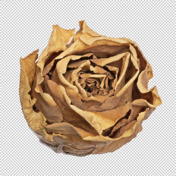 PSD outline of a dried rose isolated natural element