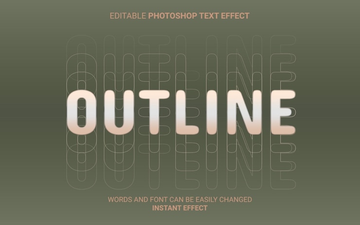 PSD outline text effect