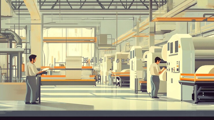 PSD des ouvriers d'usine inspectant de grandes machines industrielles