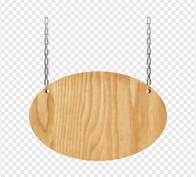 Ovales holzschild mit ketten