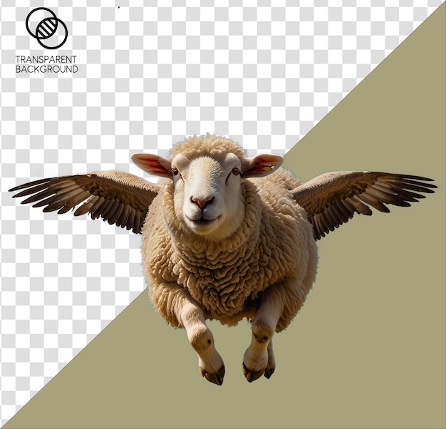 PSD una oveja con una etiqueta que dice una oveja en ella