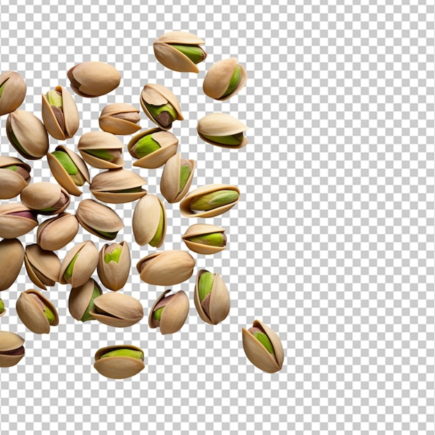 PSD overhead view of pistachios on wooden table