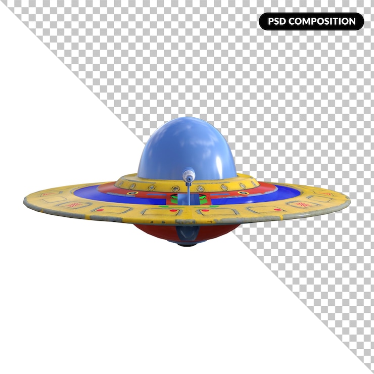 PSD ovni extraterrestre aislado renderizado 3d