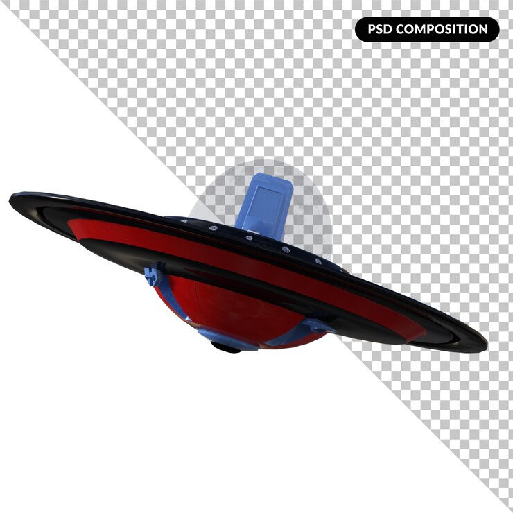 PSD ovni extraterrestre aislado renderizado 3d