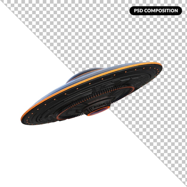 Ovni extraterrestre aislado renderizado 3d