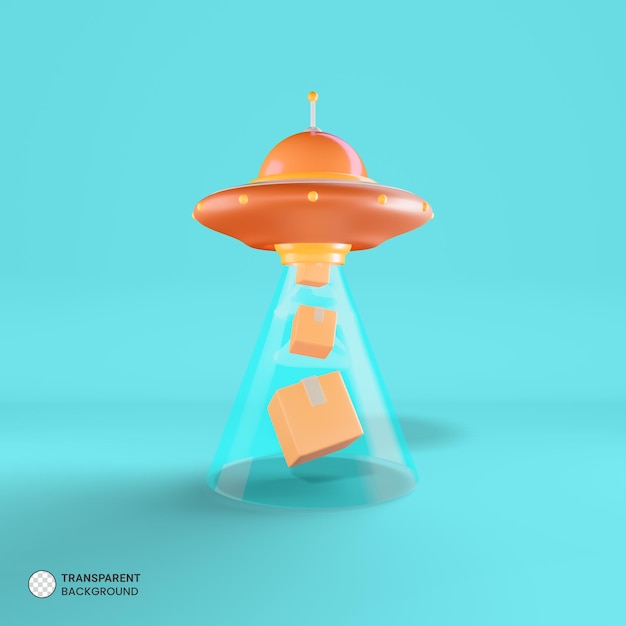 OVNI icono aislado 3d Render ilustración