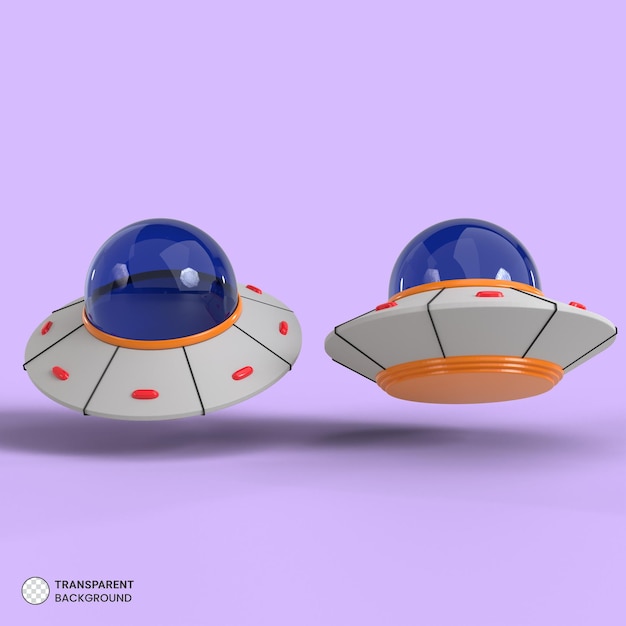 OVNI icono aislado 3d Render ilustración