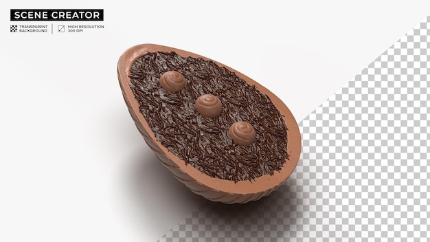 Ovo de Páscoa de Chocolate com deliciosas salpicaduras de chocolate e doces